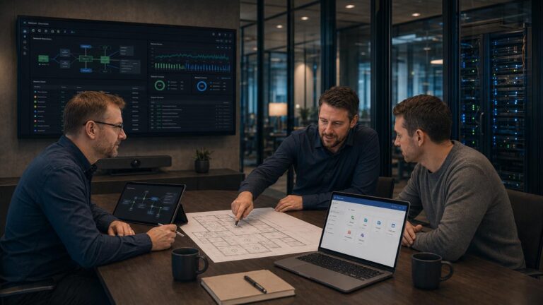 Gemeinsame Planung einer leistungsfähigen IT-Umgebung mit individuell abgestimmten Netzwerk-, Cloud- und Managed-IT-Lösungen für Unternehmen.